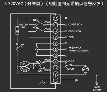 220VAC開關型<a href='http://www.guotianmpjd.cn/Product/diefa/diandongdiefa/' target='_blank'>電動<a href='http://www.guotianmpjd.cn/Product/diefa/' target='_blank'>蝶閥</a></a>接線圖